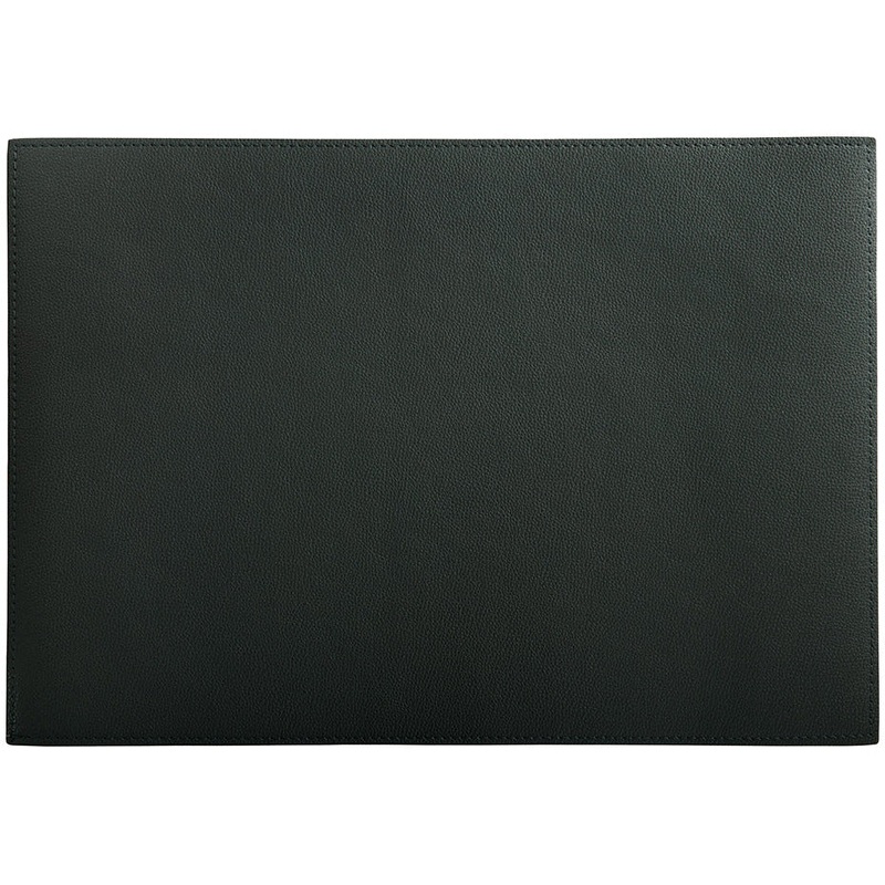 Table Accents Leather Look Cowhide Placemat 43x30cm Charcoal