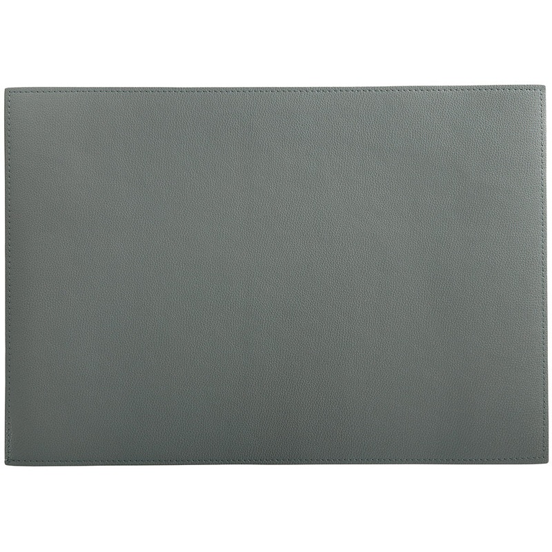Table Accents Leather Look Cowhide Placemat 43x30cm Grey