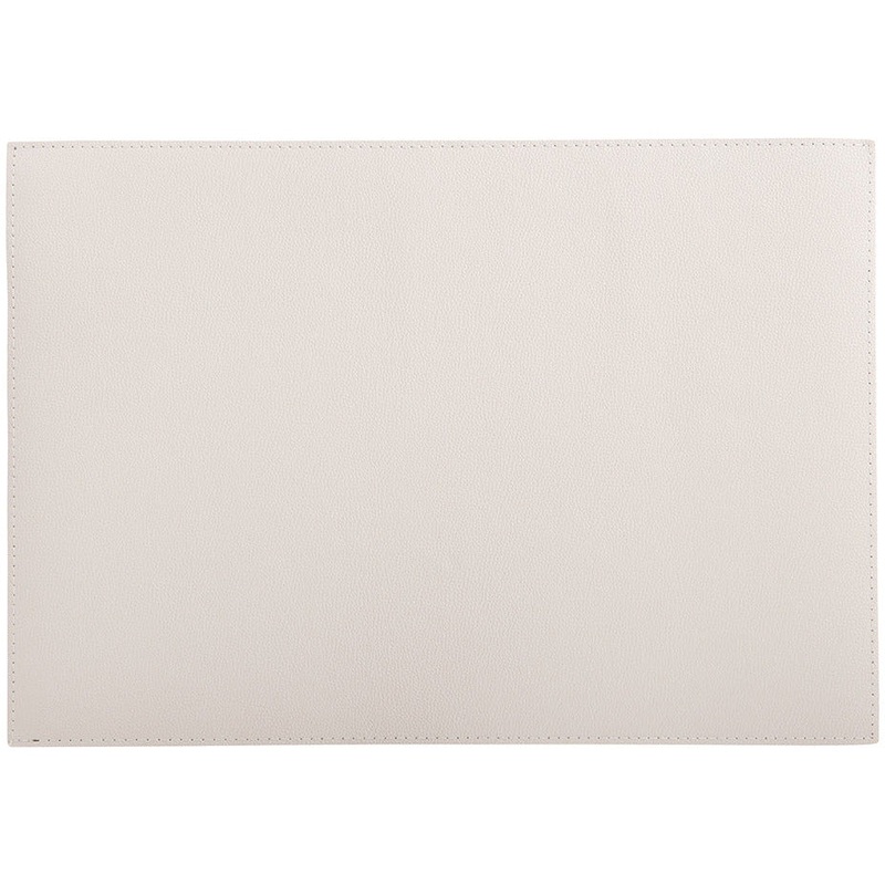 Table Accents Leather Look Cowhide Placemat 43x30cm Ivory
