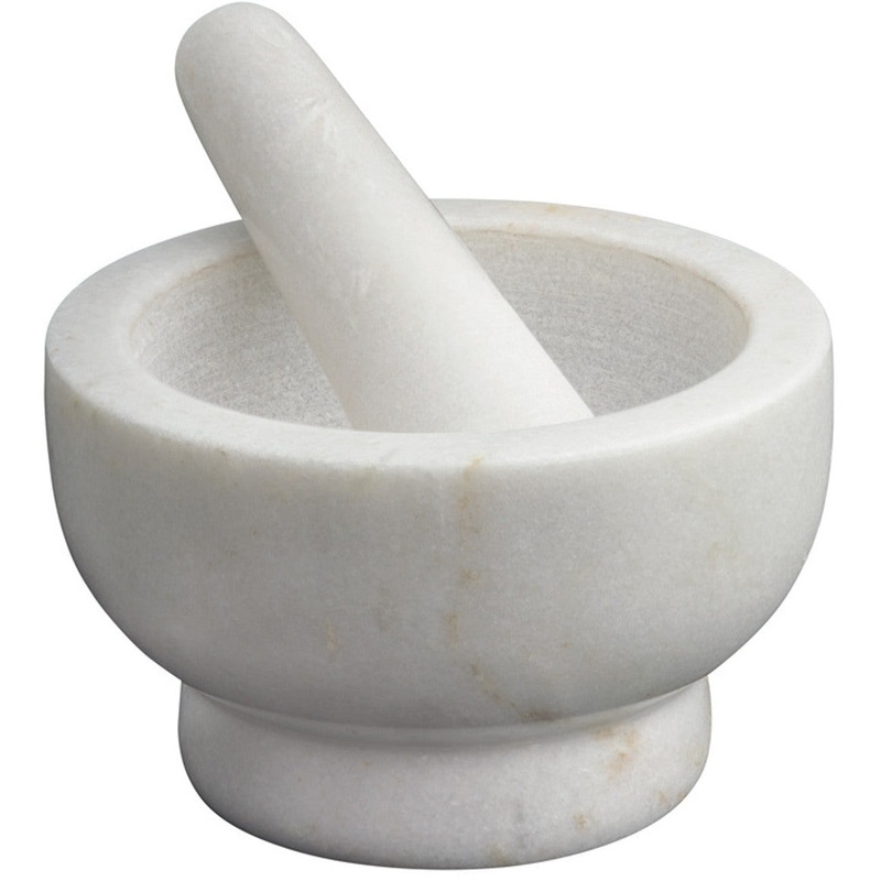 Marble Footed Mortar And Pestle - White