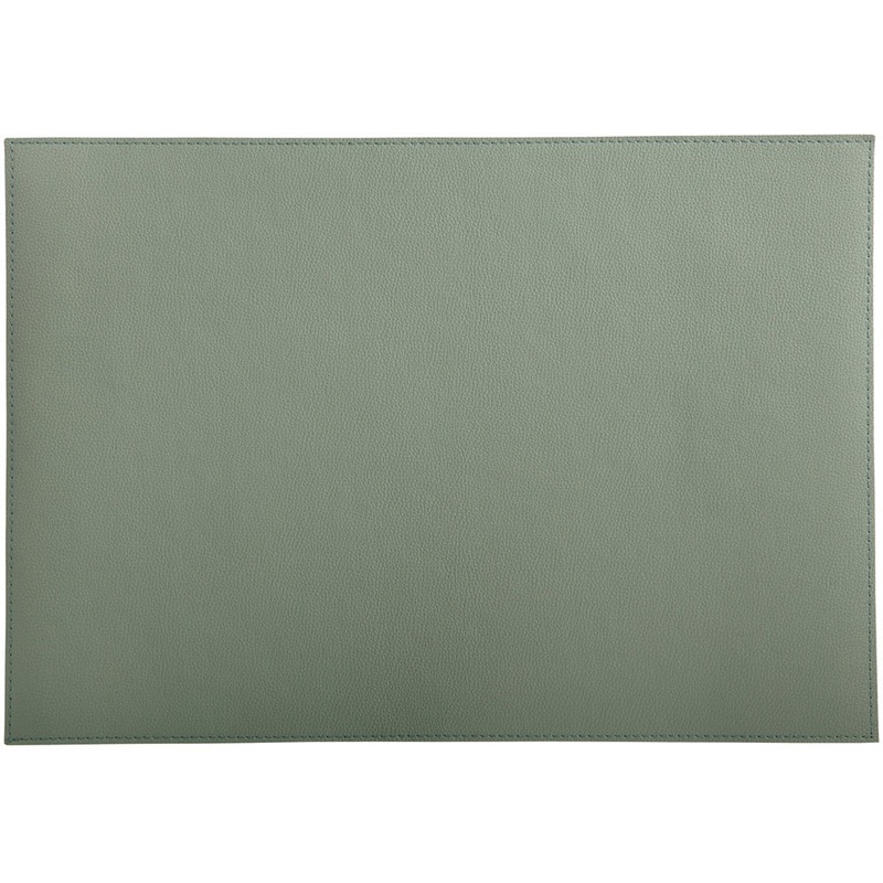 Table Accents Leather Look Cowhide Placemat 43x30cm Sage