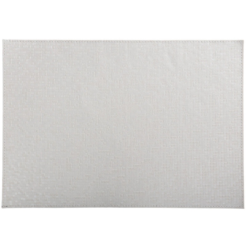 Table Accents Leather Look Mosaic Placemat 43x30cm Ivory