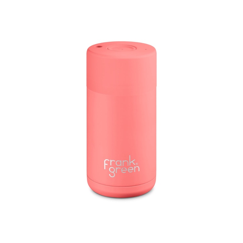 12oz Reusable Cup - Push Button Lid - Sweet Peach