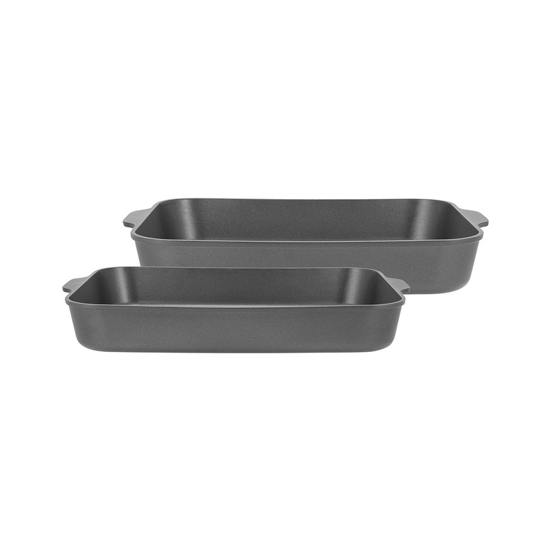 Agile Non-Stick Roaster Set of 2 34/38cm Black Gift Boxed