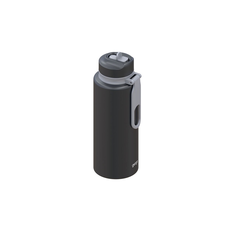Double Wall Insulated Sip Bottle 1L Black Gift Boxed