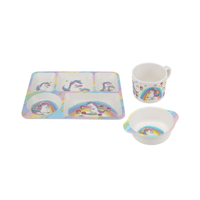 Jedda Robaard Magical Tales Melamine 3pc Dinner Set Unicorn Gift Boxed