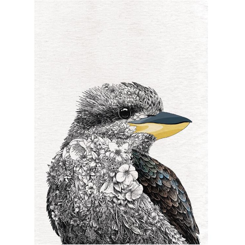 Marini Ferlazzo Birds Tea Towel 50cm x 70cm - Kookaburra