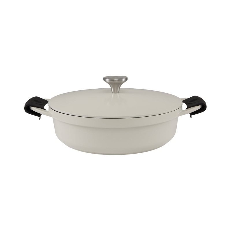 Cast Lite Non-Stick Shallow Casserole 28cm / 4L Ecru Gift Boxed