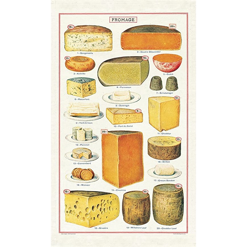 Cavallini & Co. Tea Towel - Cheese