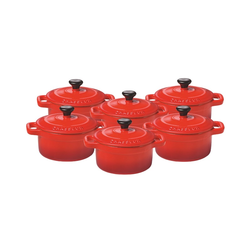 Lacuisson Mini Cocotte Set of 6 Red