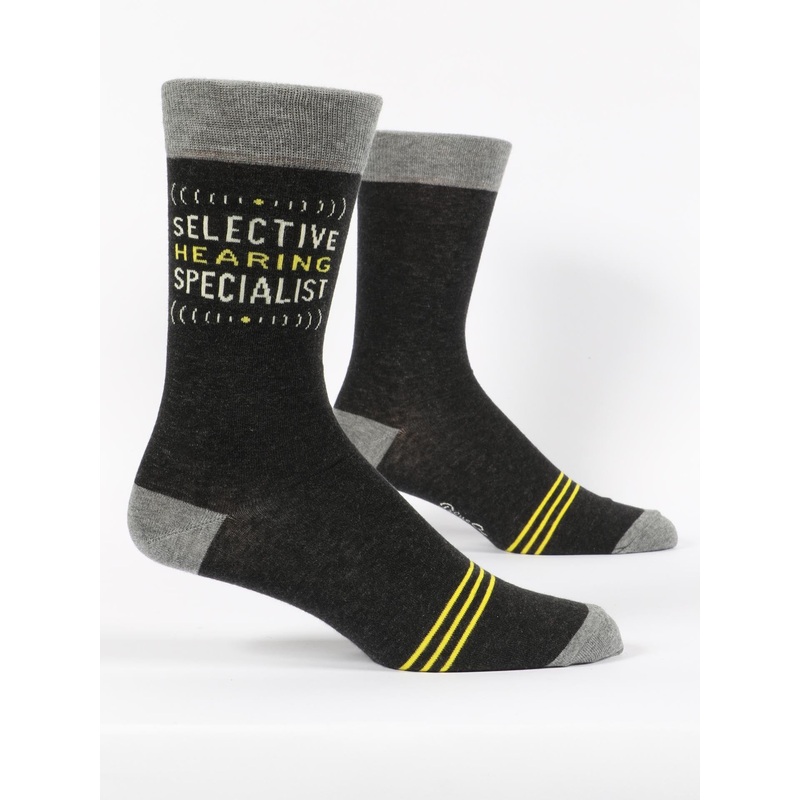 Blue Q Men's Crew Socks - Selective Hearing Specialist