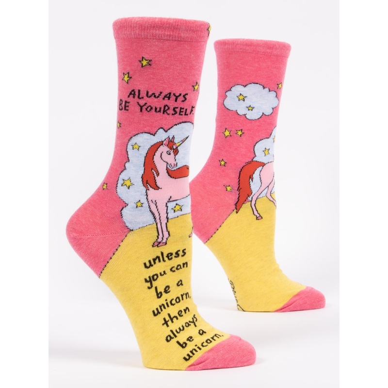 Blue Q Women's Crew Socks - Always Be Yourself, Unless You Can be a Unicorn