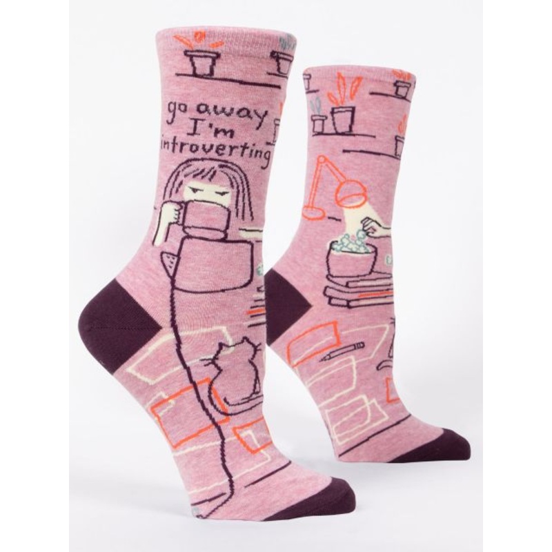 Blue Q Women's Crew Socks - Go Away I'm Introverting