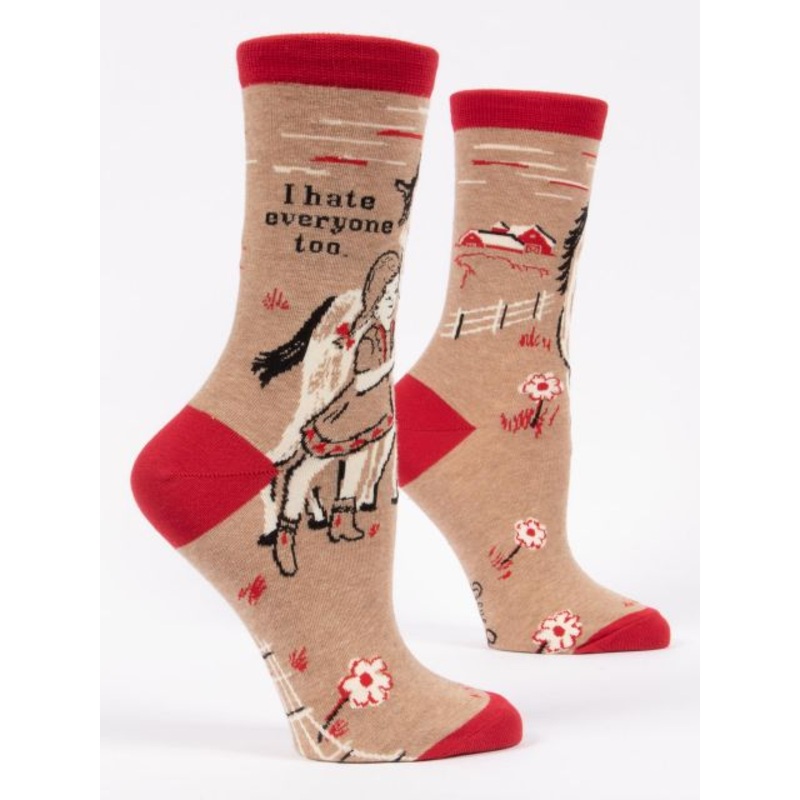 Blue Q Women's Crew Socks - I Hate Everyone Too