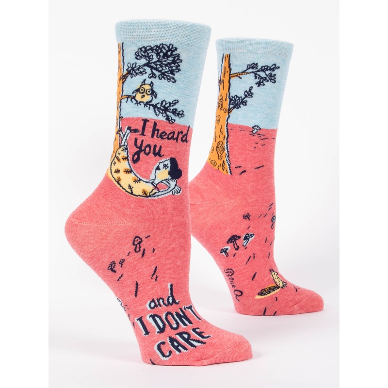 Blue Q Women's Crew Socks - I Heard You, and I Don't Care