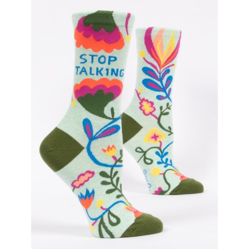 Blue Q Women's Crew Socks - Stop Talking
