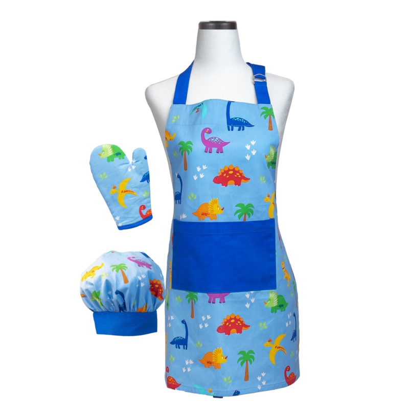 Handstand Kitchen Child's Apron Set - Dinosaurs