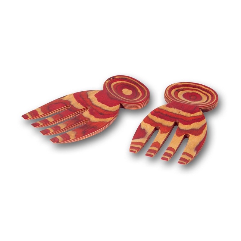 Island Bamboo Salad Hands - Red