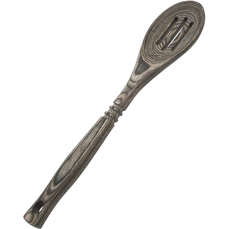 Island Bamboo Slotted Spoon - Black