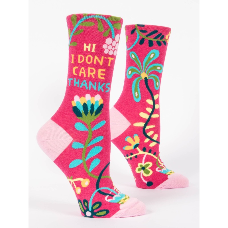 Blue Q Women's Crew Socks - Hi, I Don't Care