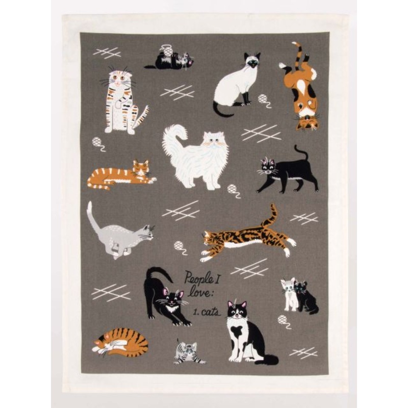 BlueQ Printed Dish Towel - People I Love...Cats