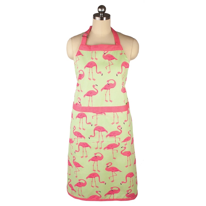 MU Kitchen- Apron- Flock of Flamingos