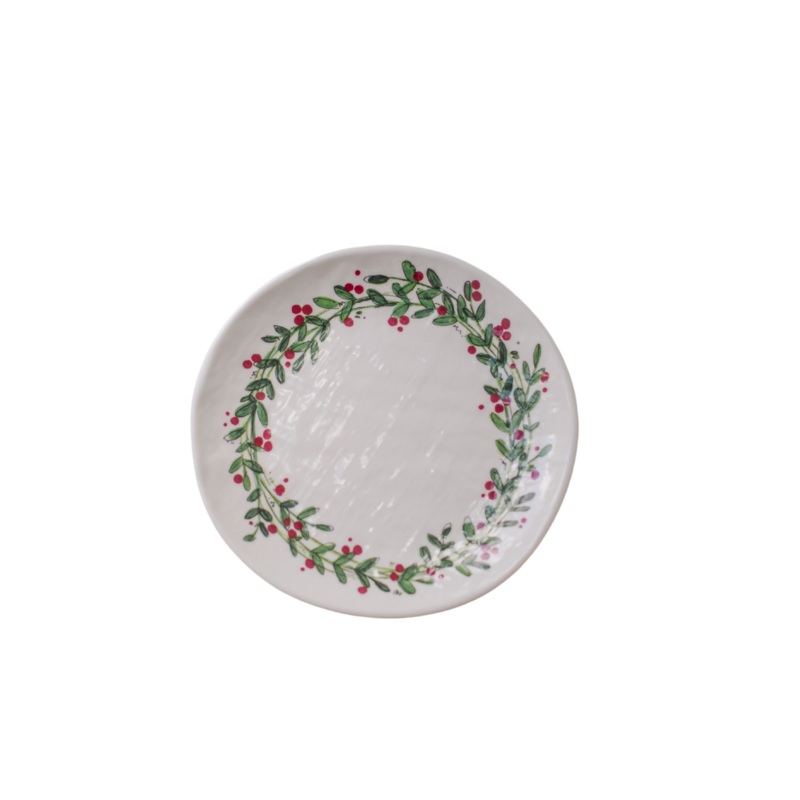 Relish Salad Plate - Holiday Wreath