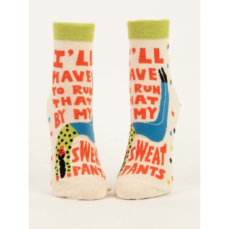 Blue Q Women's Ankle Socks- I'll have to Run that by my Sweatpants