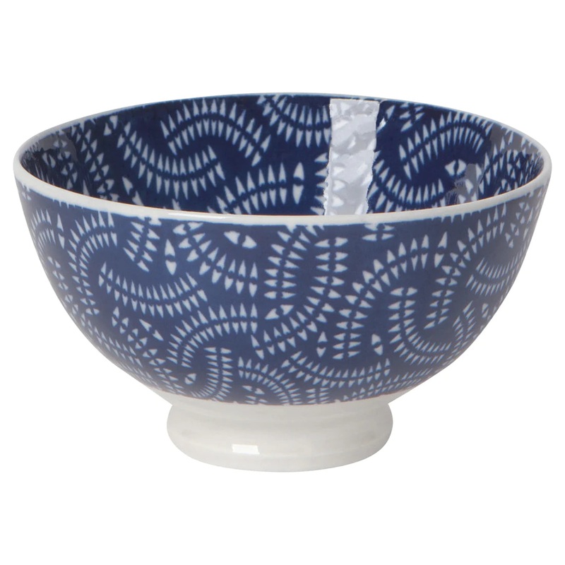Now Designs 4" Stamped Bowl - Indigo Geo