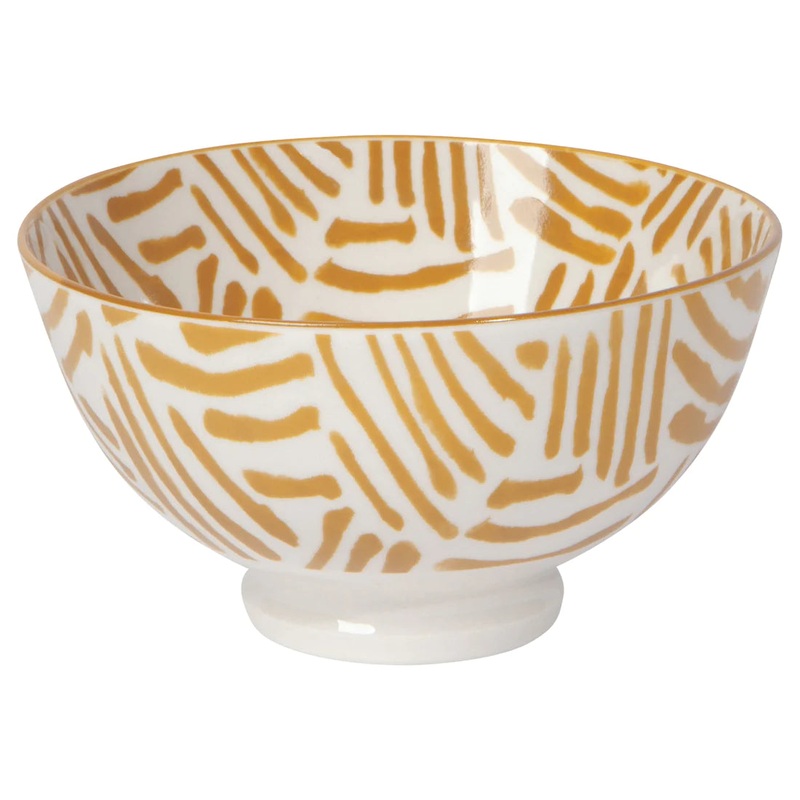 Now Designs 4" Stamped Bowl - Ochre Lines