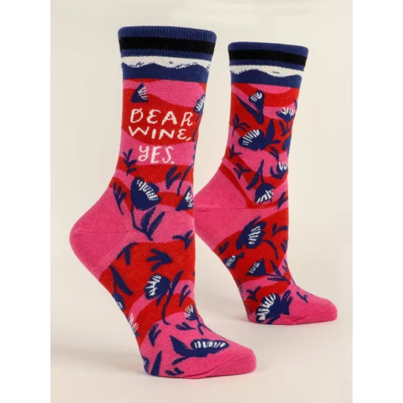 Blue Q Women's Crew Socks- Dear Wine