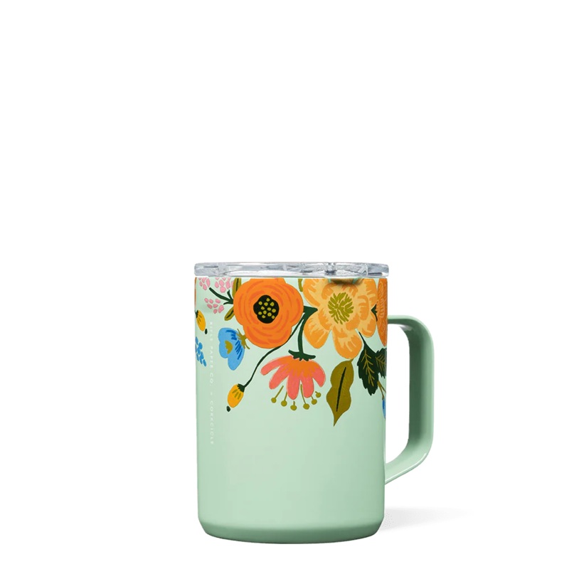 Corkcicle Rifle Paper Co. 16 oz Mug- Lively Floral Mint