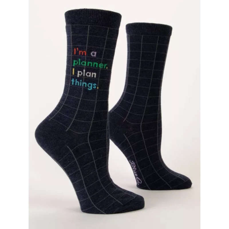 Blue Q Women Crew Socks- I'm a Planner
