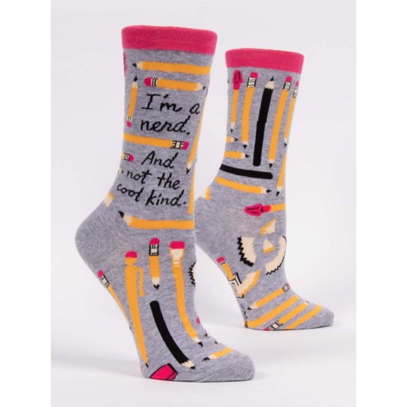 Blue Q Women's Crew Socks - I'm a Nerd and Not the Cool Kind