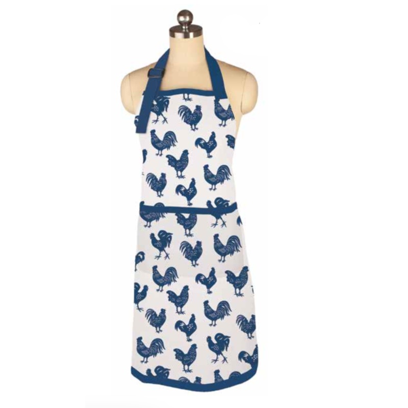 Mu Kitchen Apron- Blue Rooster