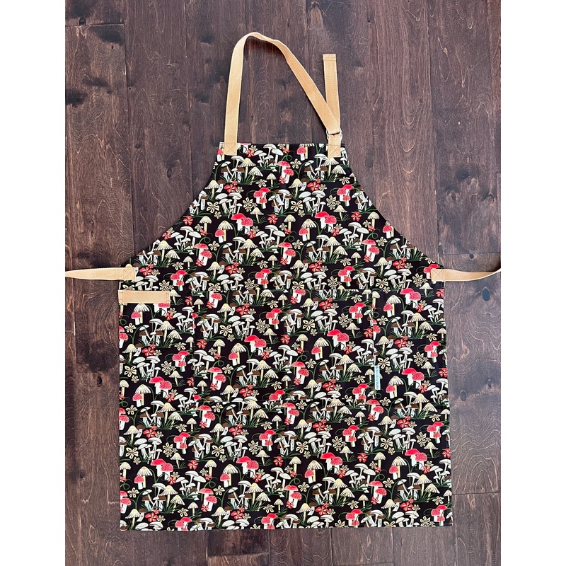 New Wing Studio- Adult Apron Mushroom Field