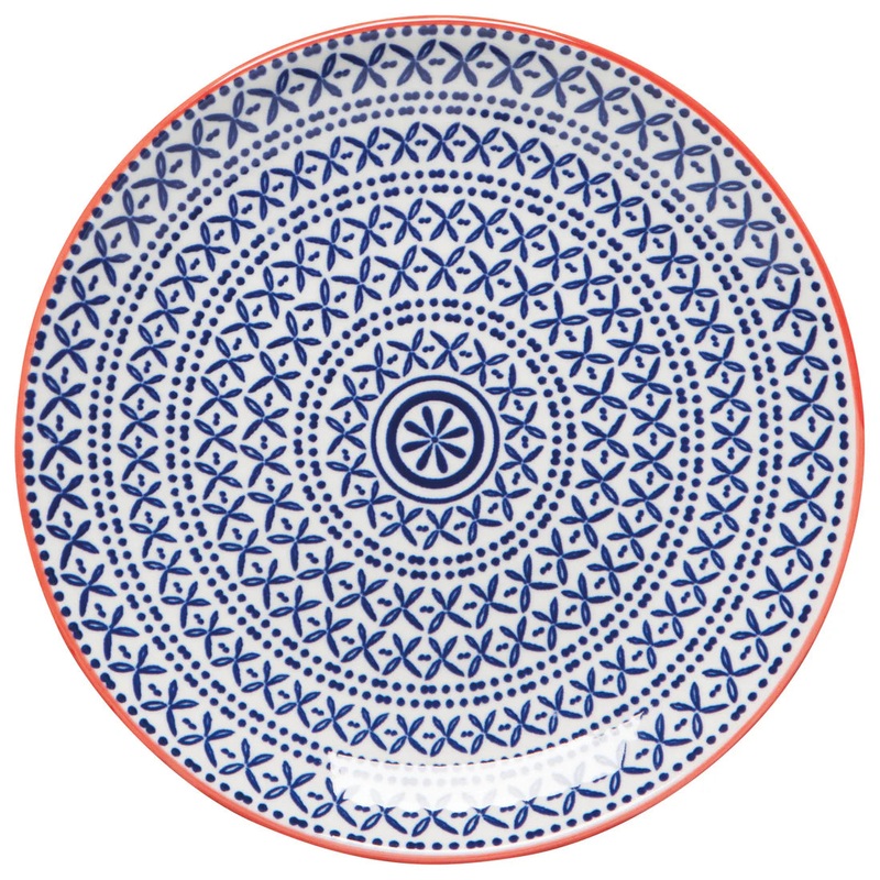 Now Designs 6" Stamped Plate- Blue Cross
