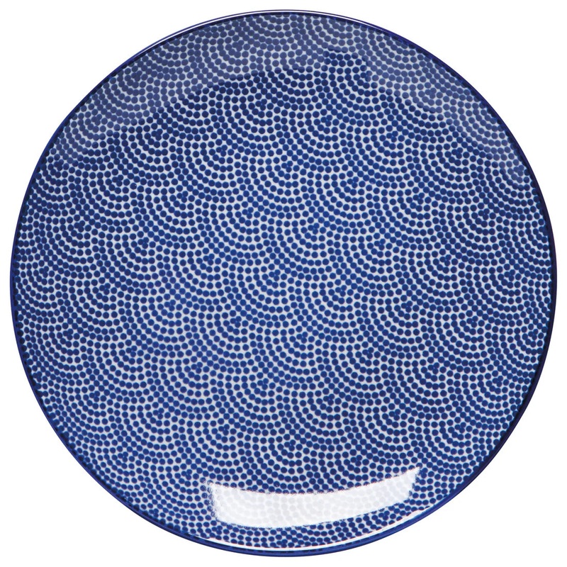 Now Designs 6" Stamped Plate- Blue Waves
