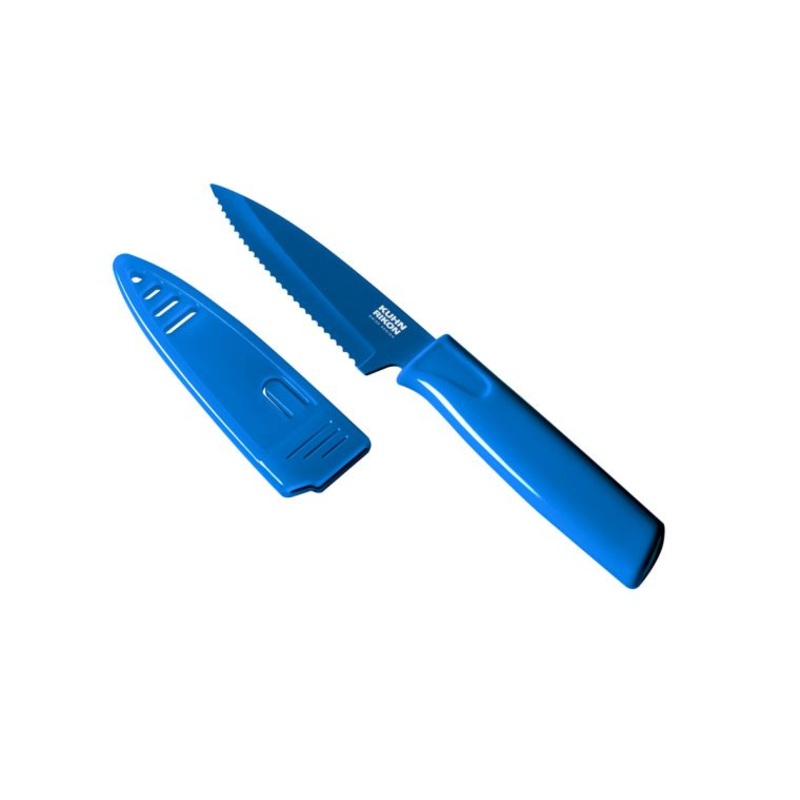 Kuhn Rikon Colori Serrated Paring Knife- Blue