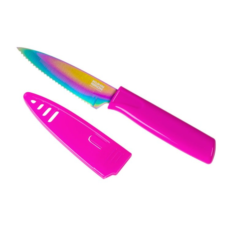 Kuhn Rikon Colori Serrated Paring Knife- Rainbow