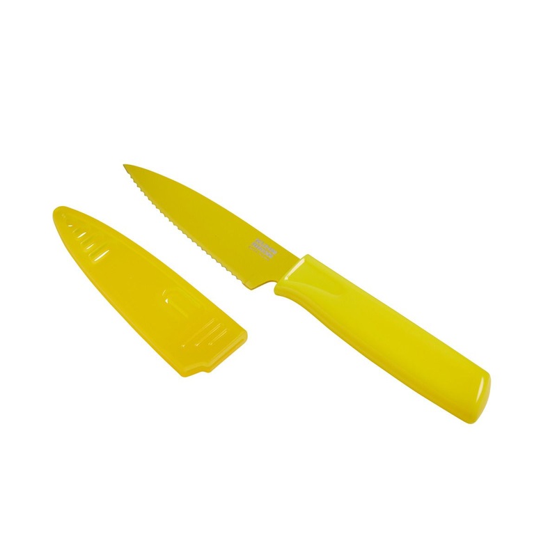 Kuhn Rikon Colori Serrated Paring Knife- Yellow
