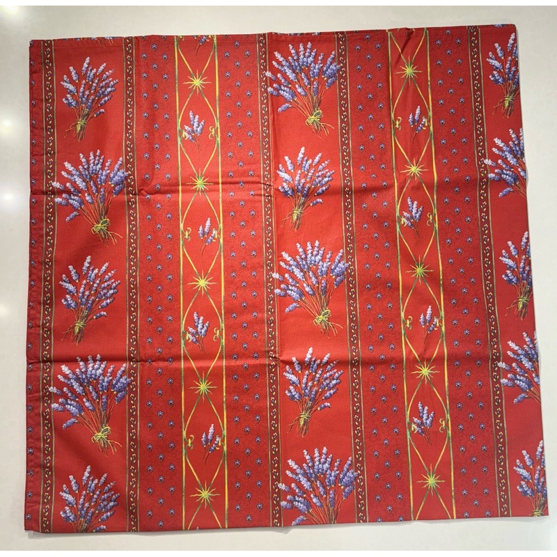 Le Cluny- Provence Lavender Red Tablecloth (58" Square)