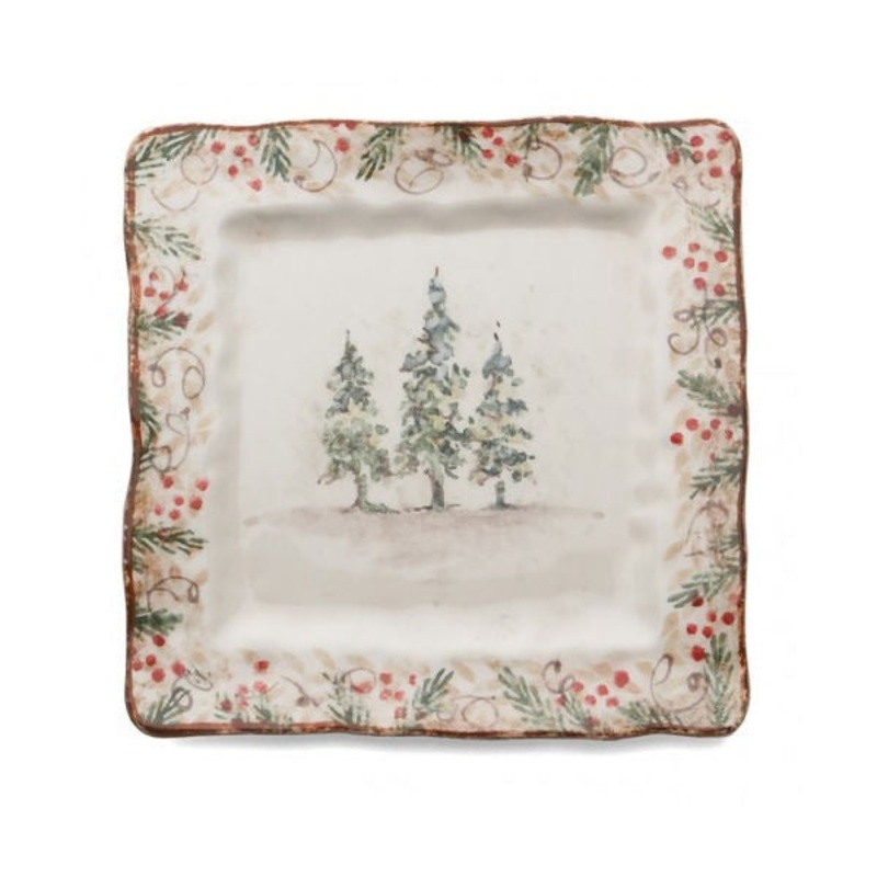 Arte Italica Natale Square Plate