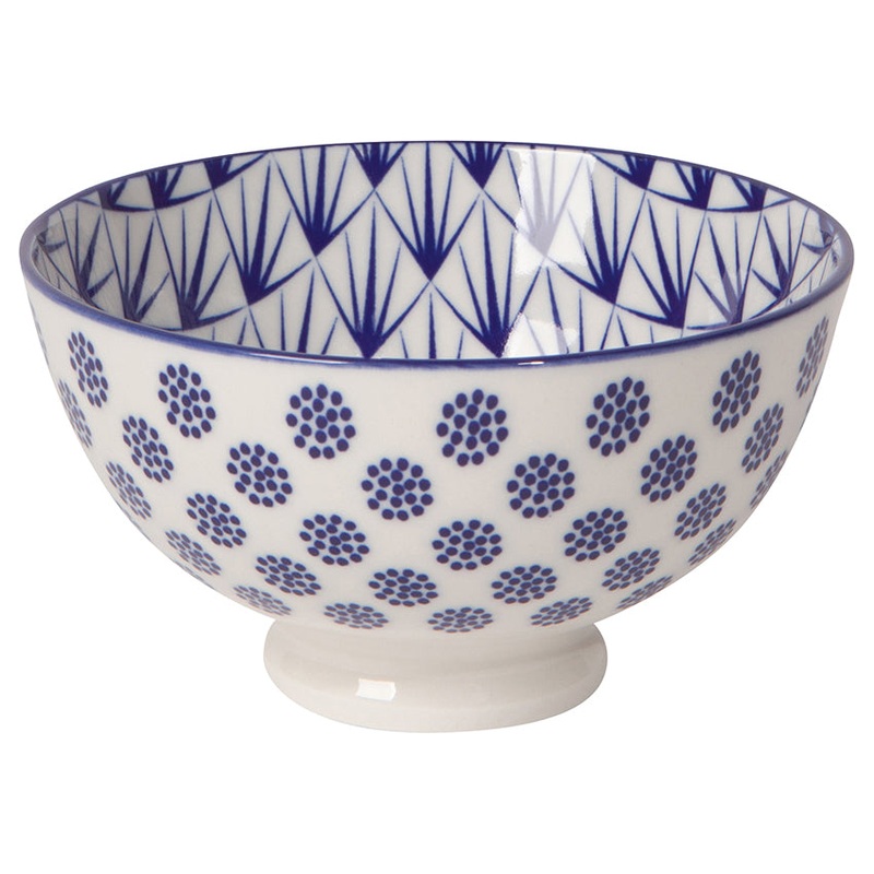 Now Designs 4" Stamped Bowl - Blue Dots