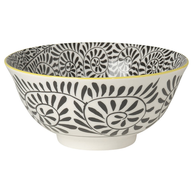 Now Designs 6" Stamped Bowl - Black Vines