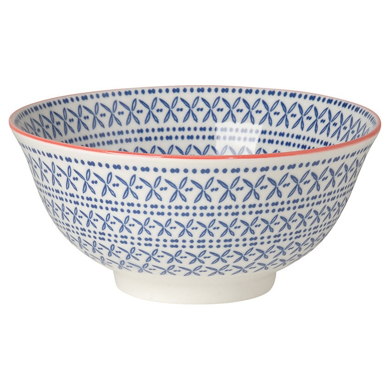 Now Designs 6" Stamped Bowl - Blue Cross