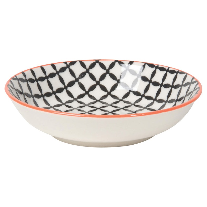 Now Designs Stamped Dipping Bowl - Black Lattice