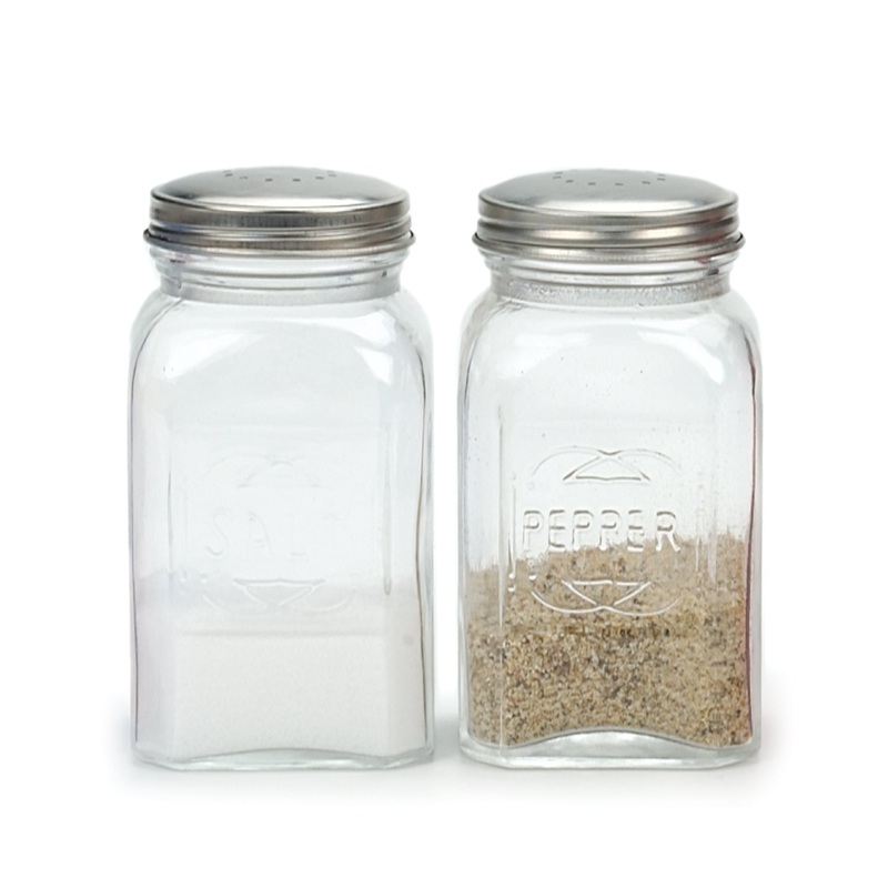 Retro Salt & Pepper Shakers - Clear