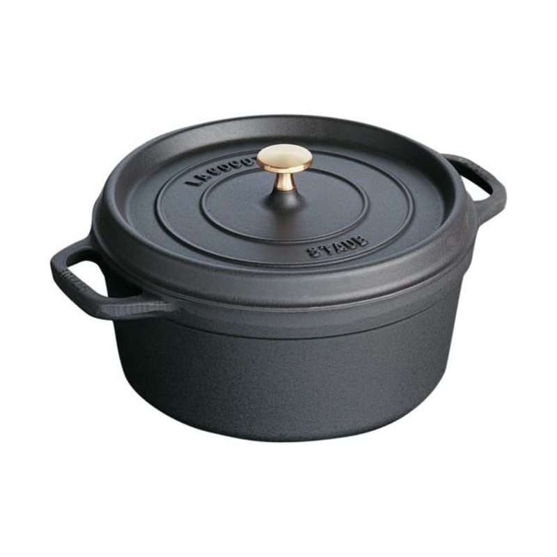 Staub 7 Qt Round Cocotte - Black (Promo)