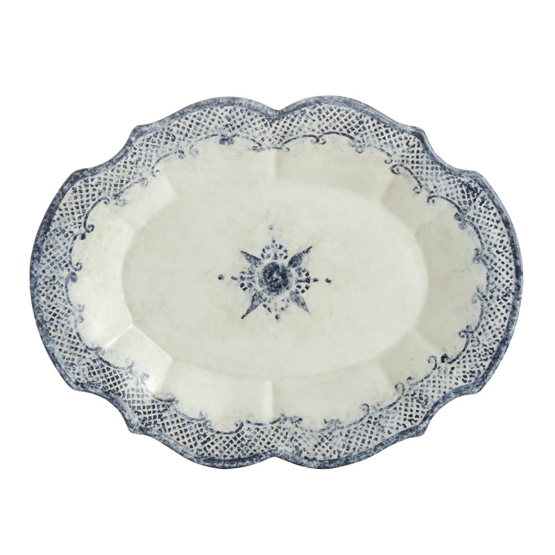 Arte Italica Burano Oval Scalloped Platter
